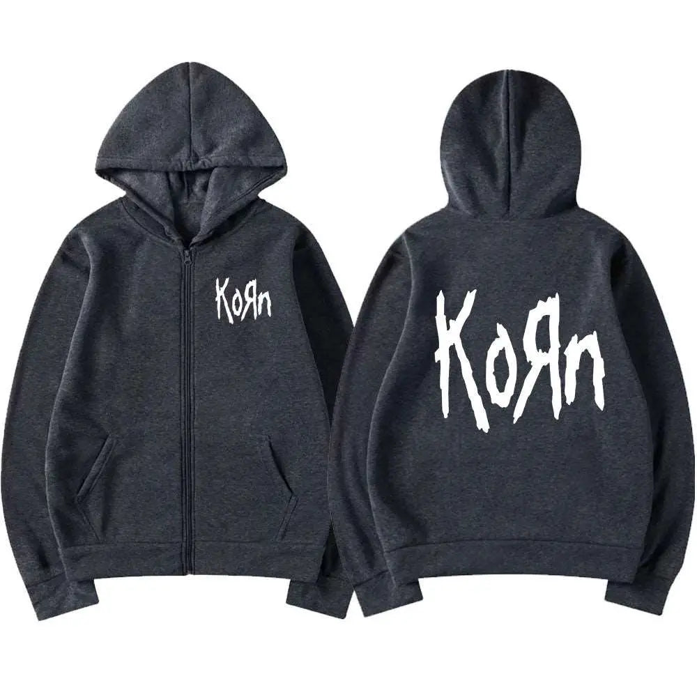 Korn Hoodie-Jacke – Trendige Musikliebe