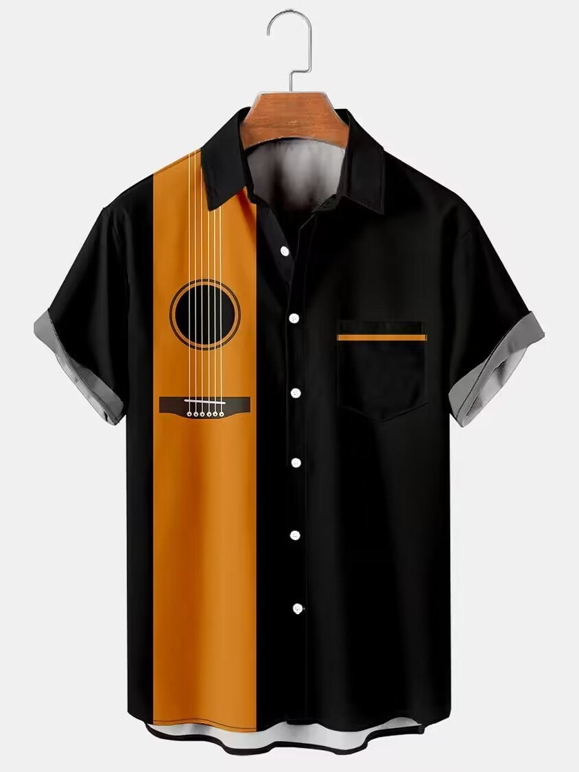 Herren Musik-Bowling-Shirt Mukker Gifts Shop