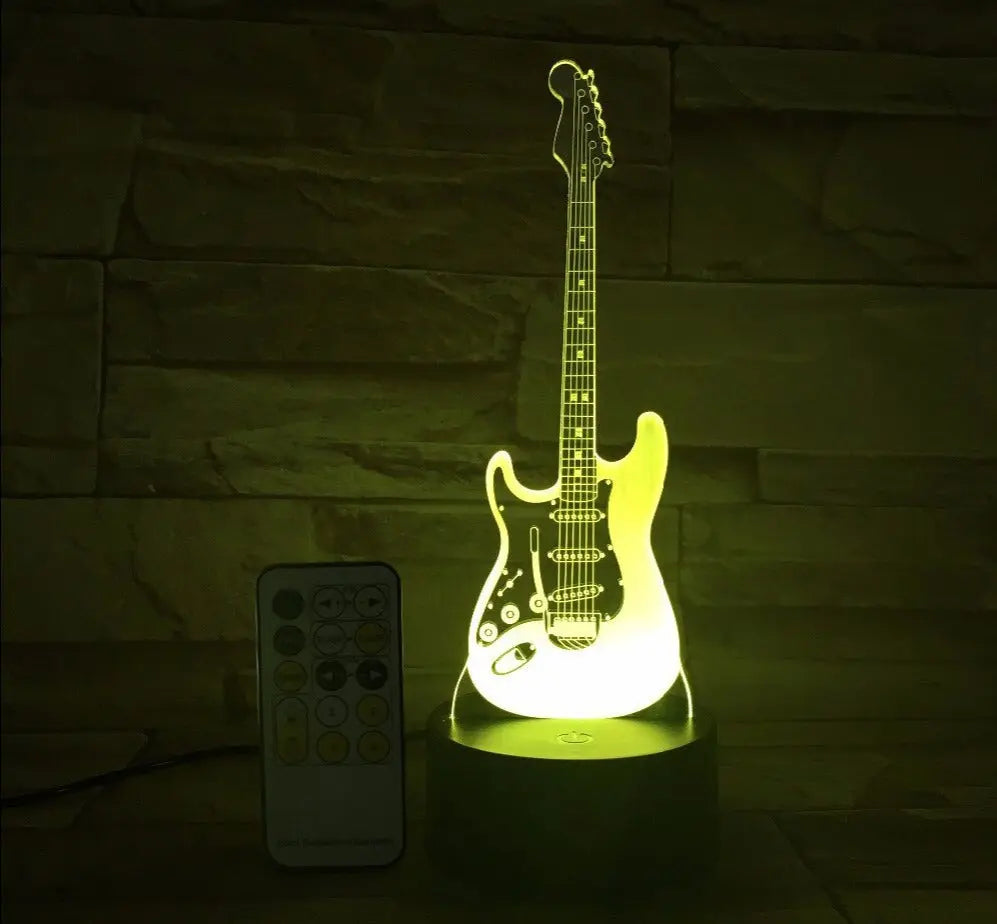 Gitarren-Nachttischlampe 3D-Effekt - Mukker Gifts Shop