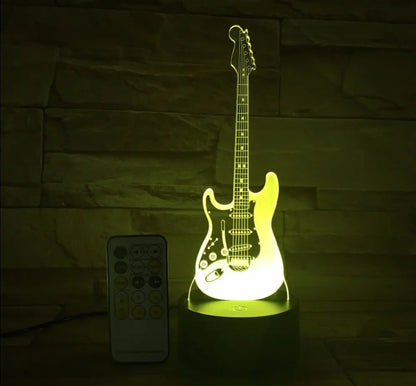 Gitarren-Nachttischlampe 3D-Effekt - Mukker Gifts Shop