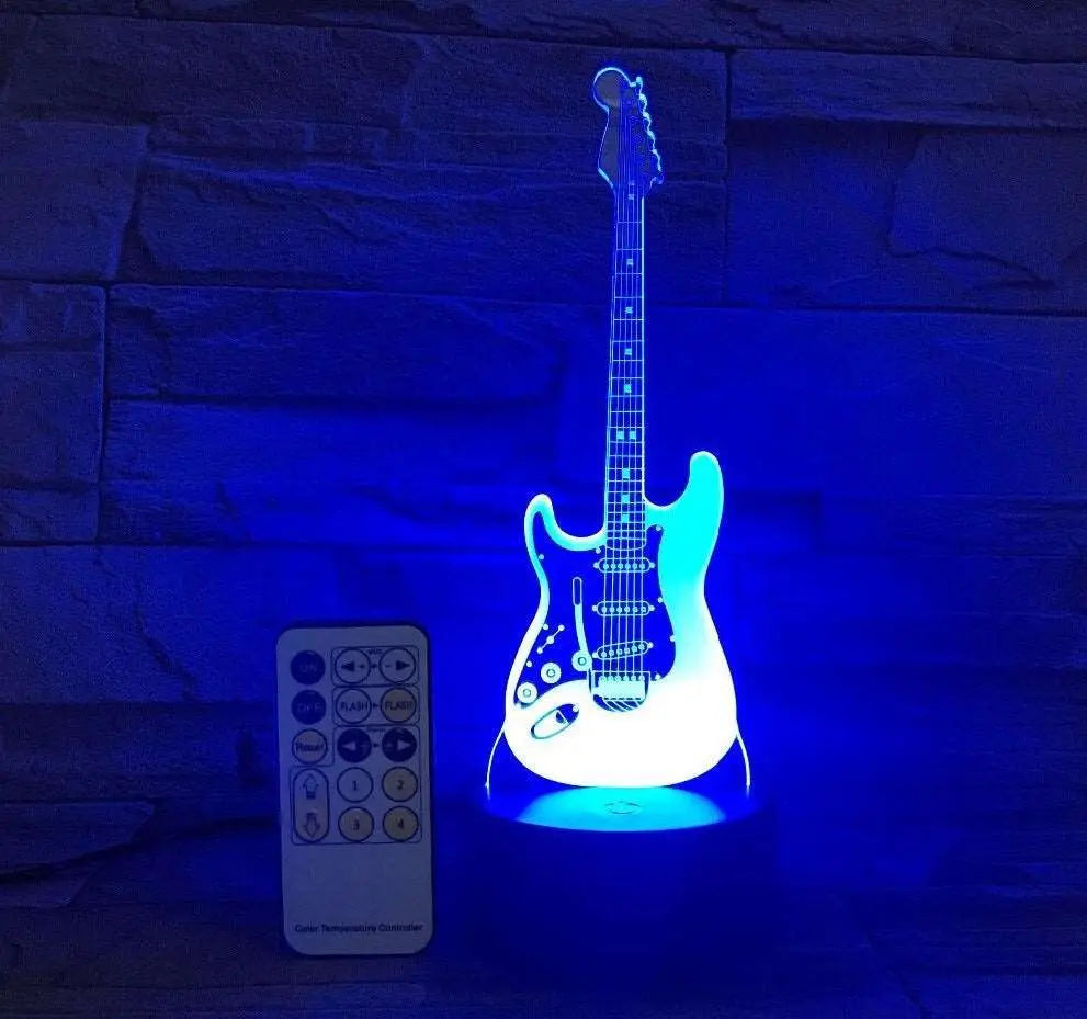 Gitarren-Nachttischlampe 3D-Effekt